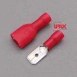 Pair of Female and Male Red Fully Insulated Crimp Connectors