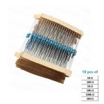 60pcs Resistors Kit of 6 Values (10, 100, 1k, 10k, 100k, 1M Ohm)
